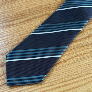 Marc Anthony Gray and Teal Striped Tie